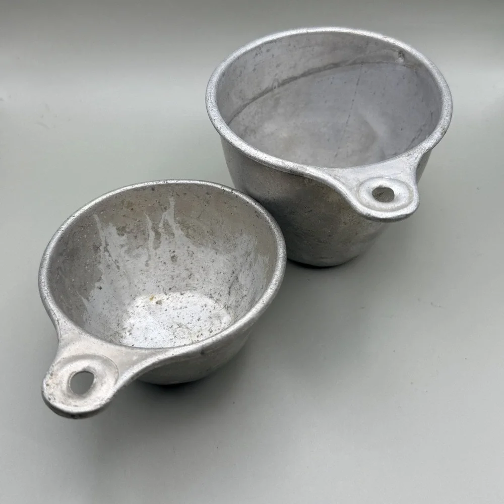 Vintage Ecko USA Aluminum Camping Cups Set Of 2 Mess Kit Scout Military Camp